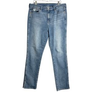 Gap Vintage Slim Jeans Womens 16 Tall Blue Light Wash Mid Rise Preppy Minimalist